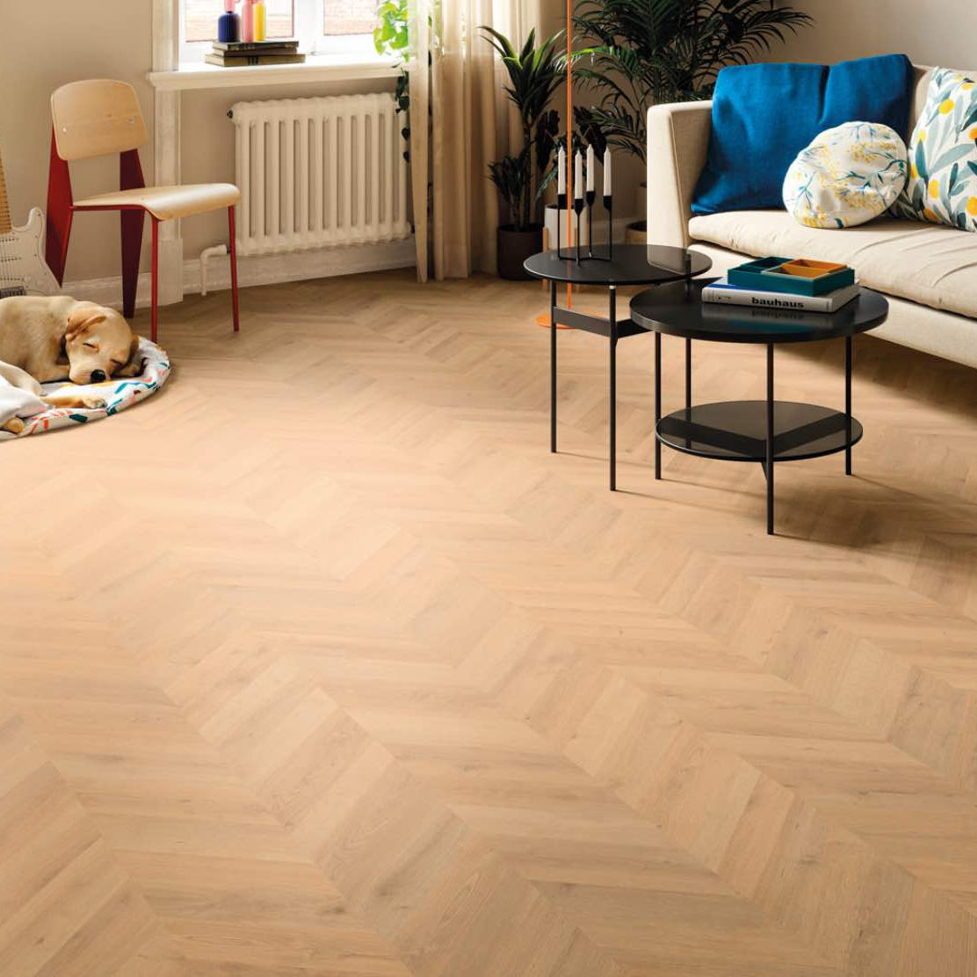 Finsa Finfloor Durable Supreme Dijon Chevron 281B 8mm Laminate Flooring
